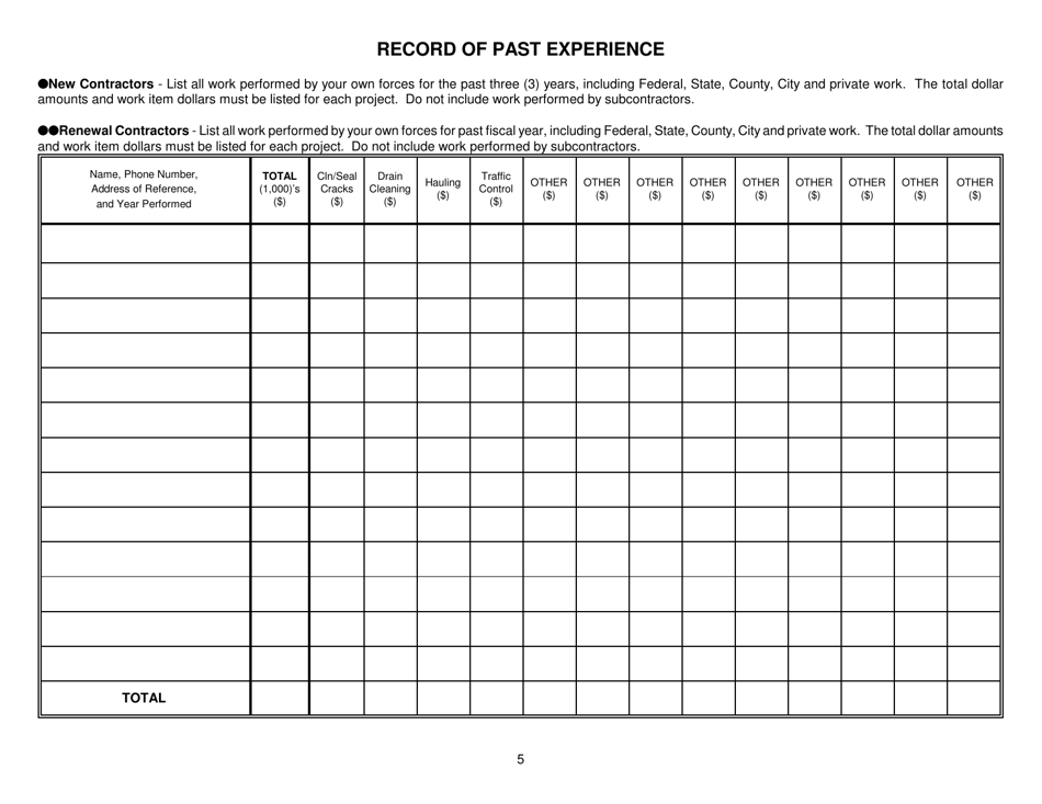 Contractors Statement of Experience and Financial Condition - City of Chicago, Illinois, Page 12