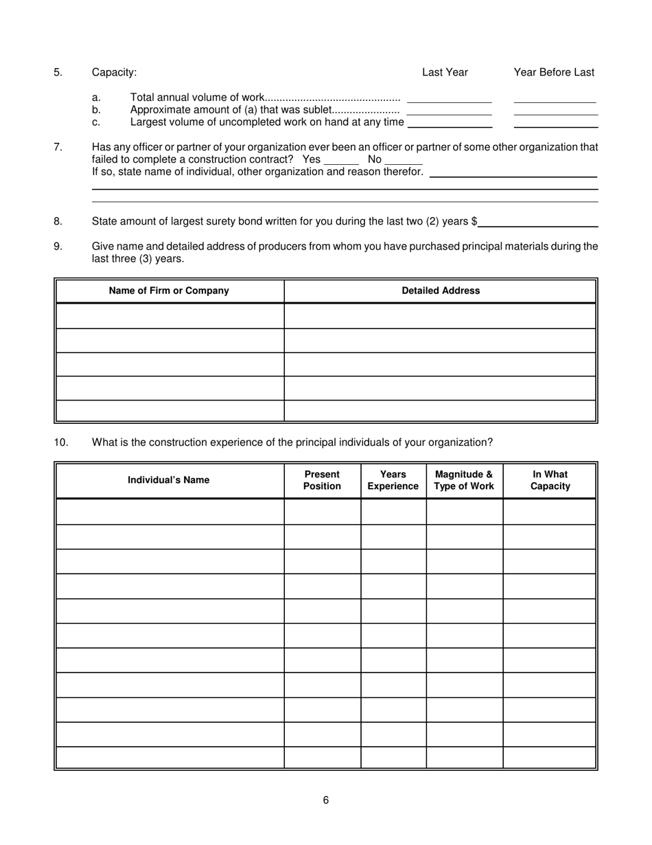 Contractors Statement of Experience and Financial Condition - City of Chicago, Illinois, Page 13