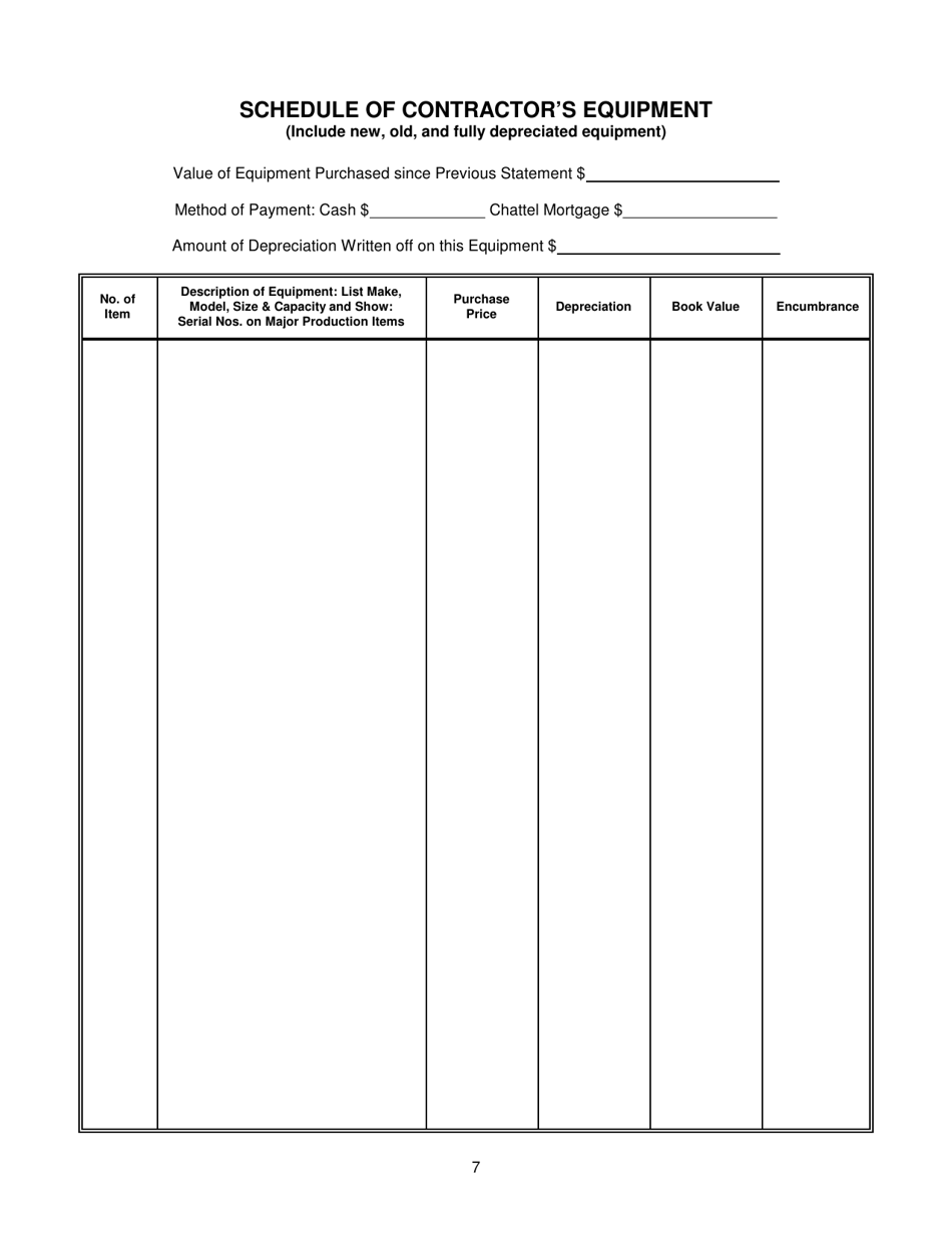 Contractors Statement of Experience and Financial Condition - City of Chicago, Illinois, Page 14