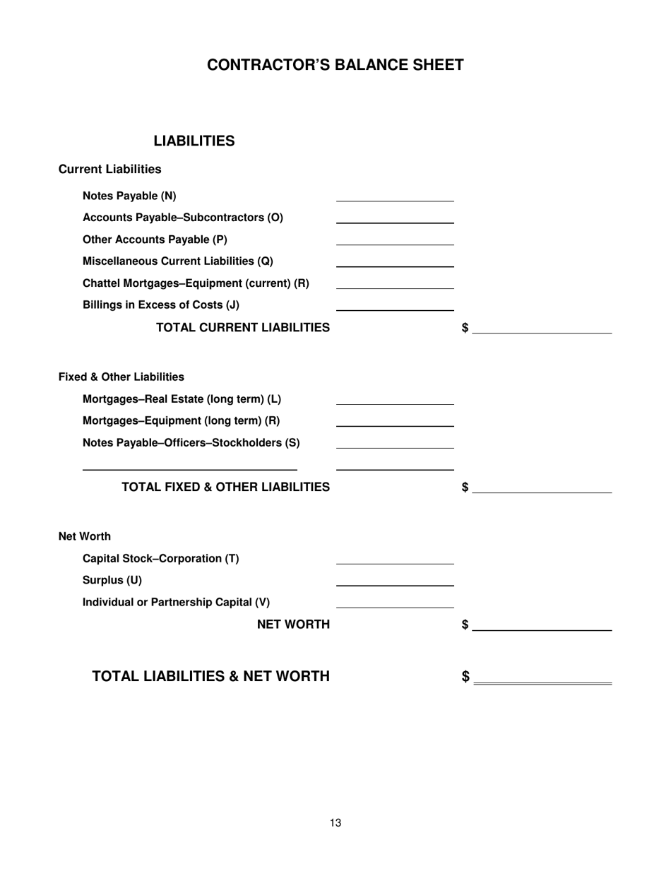 Contractors Statement of Experience and Financial Condition - City of Chicago, Illinois, Page 20