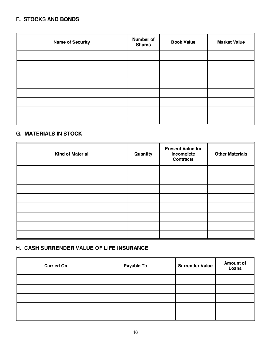 Contractors Statement of Experience and Financial Condition - City of Chicago, Illinois, Page 23