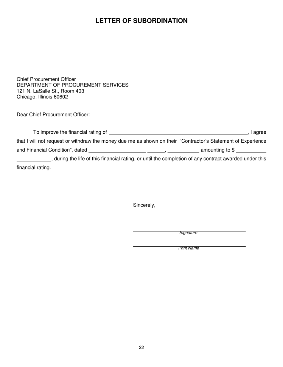 Contractors Statement of Experience and Financial Condition - City of Chicago, Illinois, Page 29