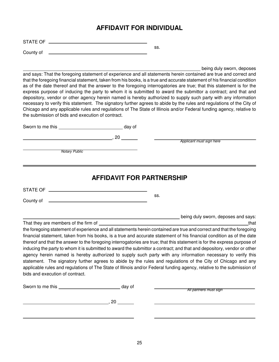 Contractors Statement of Experience and Financial Condition - City of Chicago, Illinois, Page 32