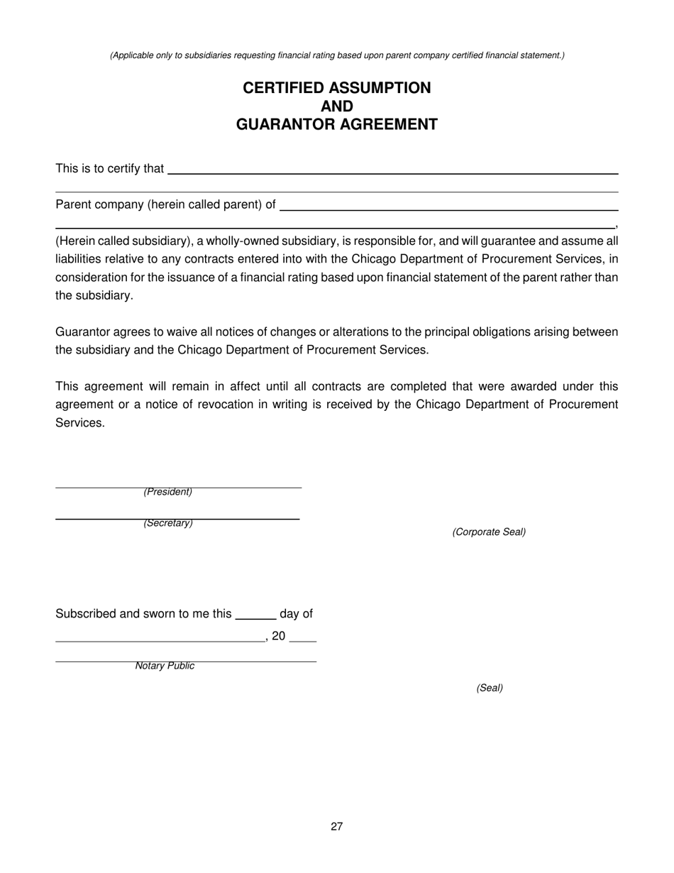 Contractors Statement of Experience and Financial Condition - City of Chicago, Illinois, Page 34