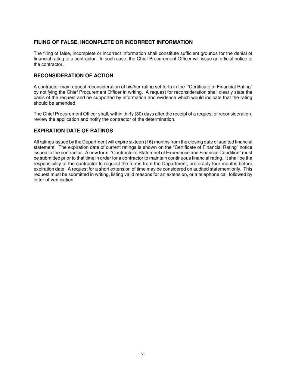 Contractors Statement of Experience and Financial Condition - City of Chicago, Illinois, Page 7