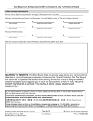 Form 525 Report of Excessive Rent Increase Under the Tenant Protection Act - City and County of San Francisco, California, Page 3