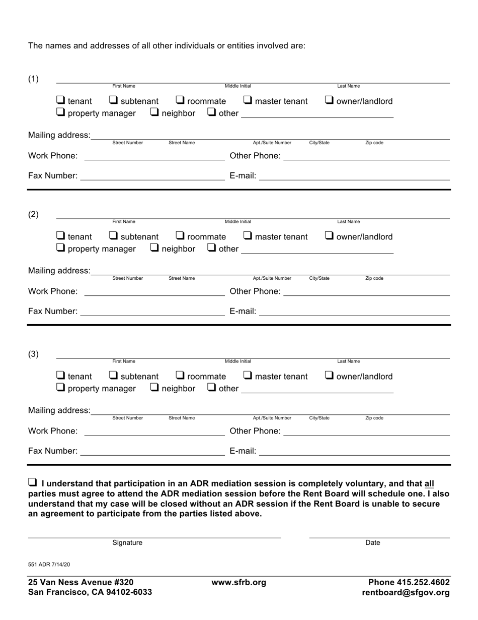 Form 551 - Fill Out, Sign Online and Download Printable PDF, City and ...