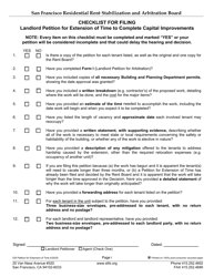 Form 535 Landlord Petition for Extension of Time to Complete Capital Improvements - City and County of San Francisco, California
