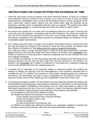 Form 535 Landlord Petition for Extension of Time to Complete Capital Improvements - City and County of San Francisco, California, Page 2