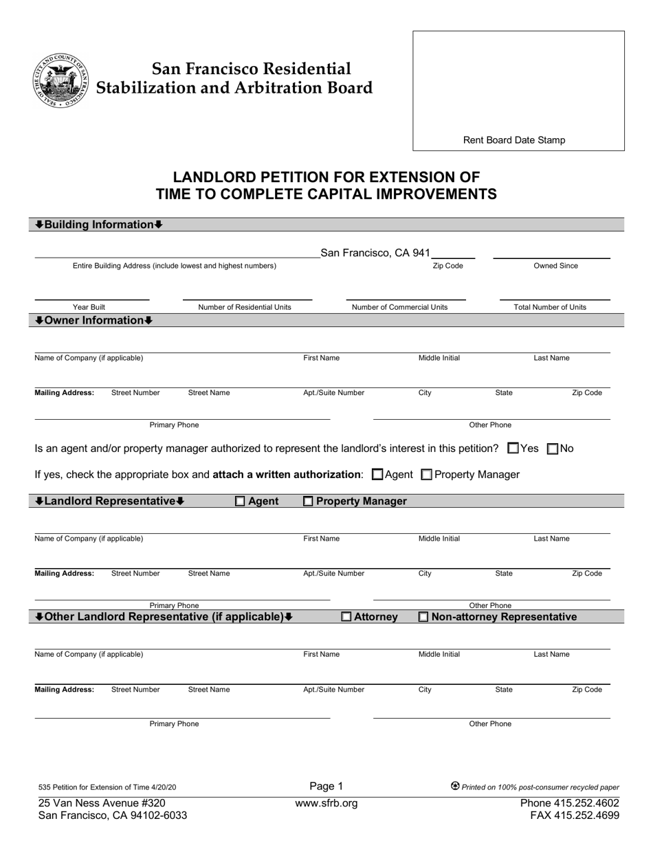 Form 535 - Fill Out, Sign Online and Download Fillable PDF, City and ...