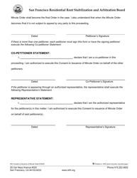 Form 552 Consent to Issuance of Minute Order - City and County of San Francisco, California, Page 2