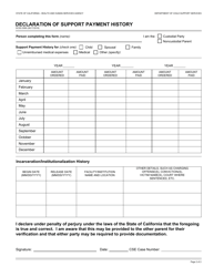 Form DCSS0569 Declaration of Support Payment History - California, Page 2