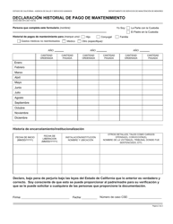 Formulario DCSS0569 SPA Declaracion Historial De Pago De Mantenimiento - California (Spanish), Page 2