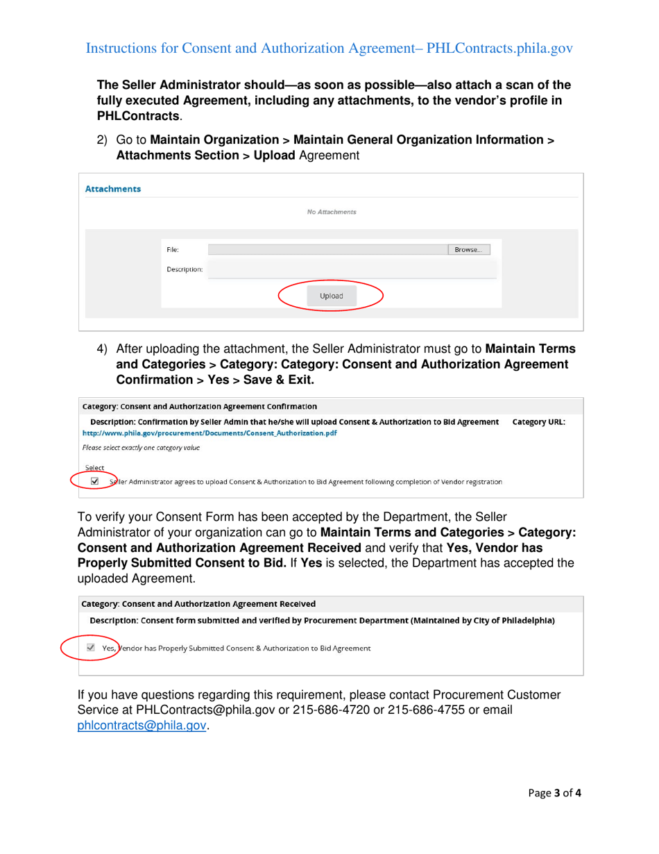 Phlcontracts Consent and Authorization Agreement - City of Philadelphia, Pennsylvania, Page 3