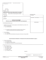 Document preview: Form CV-4C Notice of Attachment (Attachment) - California