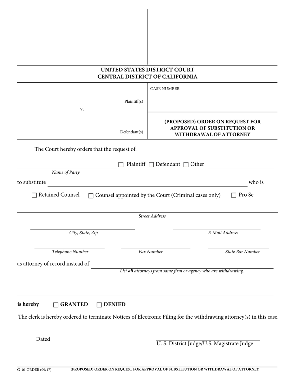 Form G 01 ORDER Fill Out Sign Online and Download Fillable PDF