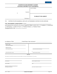 Form G-04 Warrant for Arrest - California