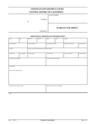 Form G-04 Warrant for Arrest - California, Page 2