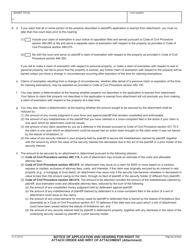 Form CV-4I Notice of Application and Hearing for Right to Attach Order and Writ of Attachment (Attachment) - California, Page 2