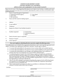 Document preview: Form G-58 Application and Agreement to Use Court Facility - California