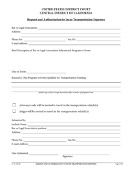 Form G-96 Request and Authorization to Incur Transportation Expenses - California