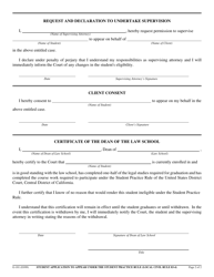 Form G-101 Student Application to Appear Under the Student Practice Rule (Local Civil Rule 83-4) - California, Page 2