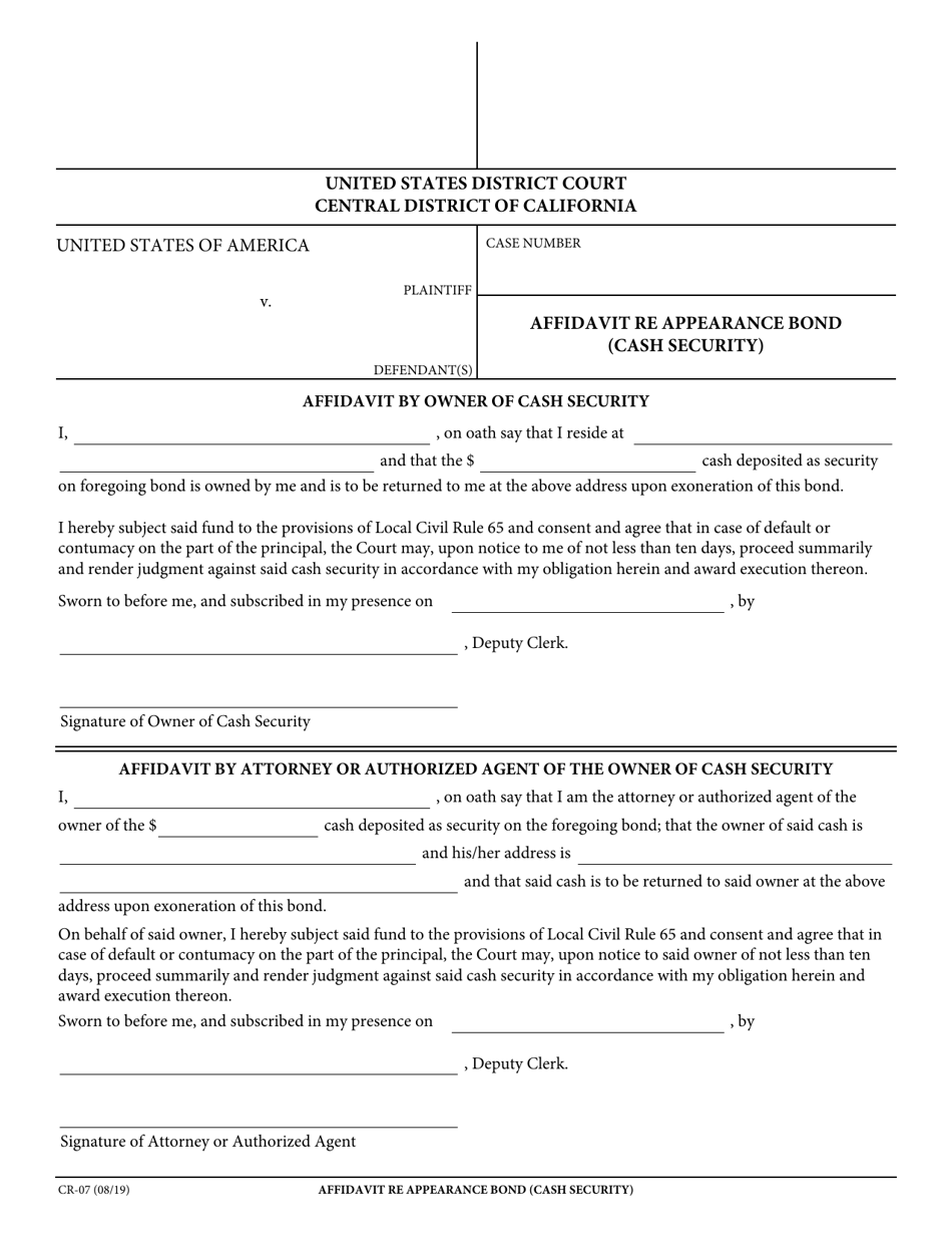 Form CR-07 - Fill Out, Sign Online and Download Fillable PDF ...