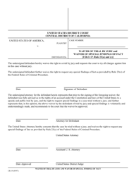 Document preview: Form CR-19 Waiver of Trial by Jury and Waiver of Special Findings of Fact - California