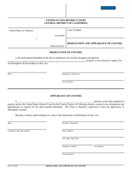 Document preview: Form CR-14 Designation and Appearance of Counsel - California