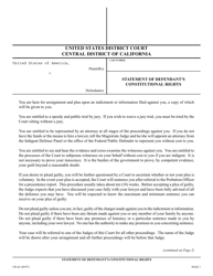 Document preview: Form CR-44 Statement of Defendant's Constitutional Rights - California