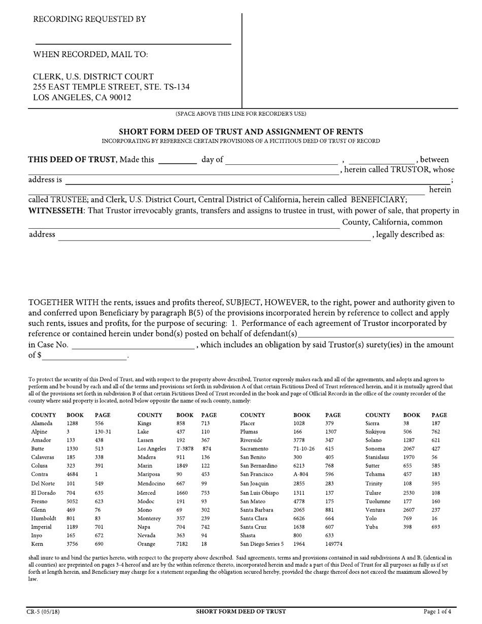Deed of trust and assignment of rents form printable vrogue co