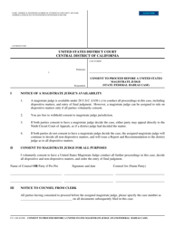 Document preview: Form CV-11B Consent to Proceed Before a United States Magistrate Judge (State/Federal Habeas Case) - California