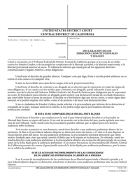 Formulario CR-10 Declaracion De Los Derechos Constitucionales Y Legales - California (Spanish)