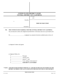 Document preview: Form CV-23 Writ of Execution - California
