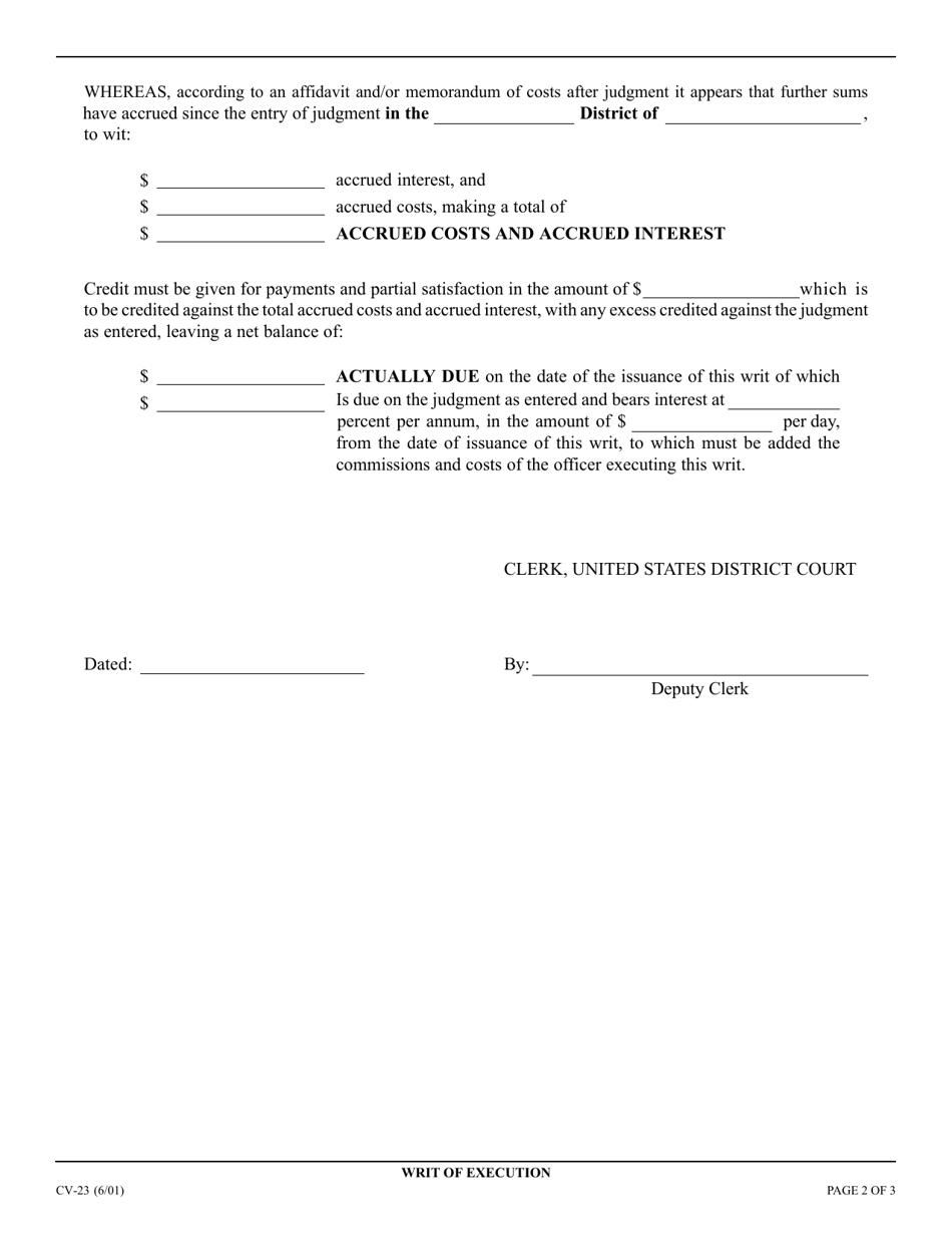 Form CV-23 - Fill Out, Sign Online and Download Fillable PDF ...