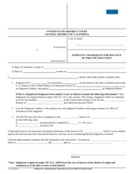 Document preview: Form CV-24 Affidavit and Request for Issuance of Writ of Execution - California