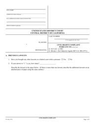 Document preview: Form CV-66 Civil Rights Complaint - California