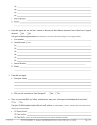 Form CV-69 Petition for Writ of Habeas Corpus by a Person in State Custody - California, Page 3