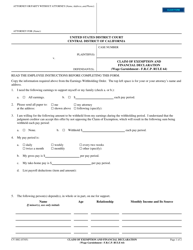 Form CV-88G Claim of Exemption and Financial Declaration (Wage Garnishment - F.r.c.p. Rule 64) - California