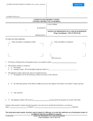 Document preview: Form CV-88D Notice of Opposition to Claim of Exemption (Wage Garnishment - F.r.c.p. Rule 64) - California