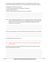 Form G-122 Application for Accommodations for Trial Participants With Communication Disabilities, Jurors, and Members of the Public - California, Page 2