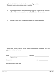 Form G-129 Application for Ninth Circuit Judicial Conference Lawyer Representative - California, Page 3