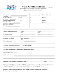 Water Payoff Request Form - City of Philadelphia, Pennsylvania, Page 2