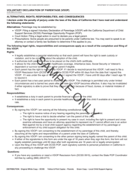 Form DCSS0909 Voluntary Declaration of Parentage (Vdop) - Sample - California, Page 4