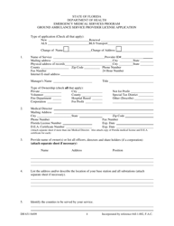 DH Form 631 Ground Ambulance Service Provider License Application - Emergency Medical Services Program - Florida, Page 4