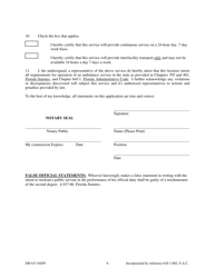 DH Form 631 Ground Ambulance Service Provider License Application - Emergency Medical Services Program - Florida, Page 6