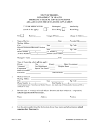 DH Form 1575 Air Ambulance Service License Application - Emergency Medical Services Program - Florida, Page 4