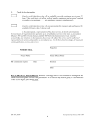 DH Form 1575 Air Ambulance Service License Application - Emergency Medical Services Program - Florida, Page 6