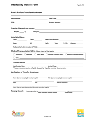 Interfacility Transfer Form - Florida, Page 3
