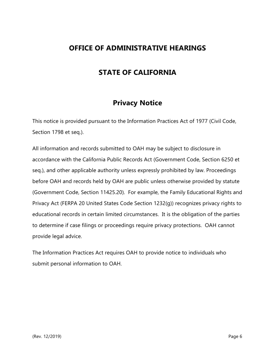 Form DGS OAH44 Consent to Electronic Service (E-Service or sft) Agreement - California, Page 6